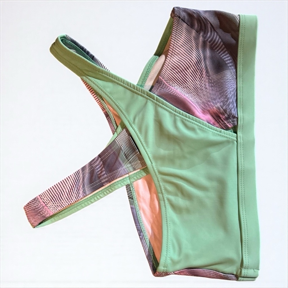 Reebok Girls 3-Piece Rash Guard Swim Set UPF 50+ - Mint & Black - NWT - Size 10 - Picture 4 of 12